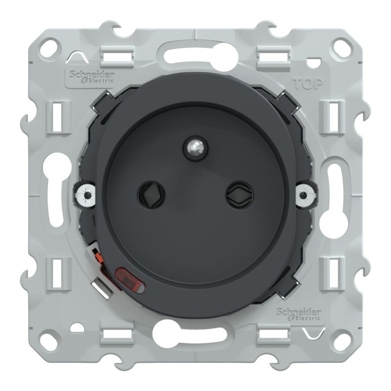 S340559 Wiser Ovalis - Prise 2P+T connectée 16A zigbee Anthracite S340559 Wiser Ovalis - Prise 2P+T connectée 16A zigbee Anthracite