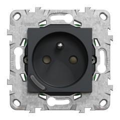 NU555954 Wiser Unica - Prise 2P+T connectée 16A  zigbee Anthracite
