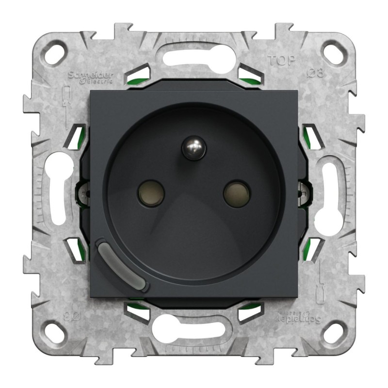NU555954 Wiser Unica - Presa collegata 2P+T 16A zigbee Antracite