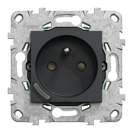 NU555954 Wiser Unica - Presa collegata 2P+T 16A zigbee Antracite