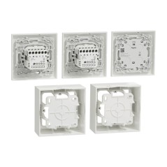 Kit de control inalámbrico y 2 persianas enrollables de superficie zigbee 3.0 S520567SK Wiser Odace