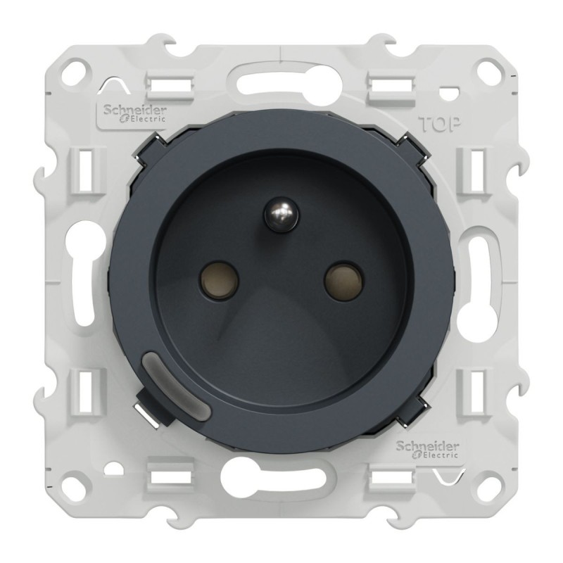 S540559 Wiser Odace - Prise 2P+T connectée 16A  zigbee - Anthracite