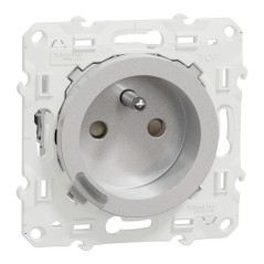 S530559 Wiser Odace - 2P+T connected socket 16A zigbee Aluminium