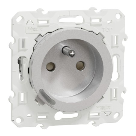 S530559 Wiser Odace - 2P+T connected socket 16A zigbee Aluminium