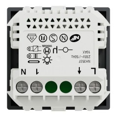 Bouton poussoir 10A zigbee anthracite méca seul NU353754W Wiser Unica