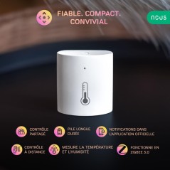 NOUS E5 - Détecteur de température et d'humidité Zigbee 3.0