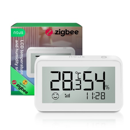 NOUS E6 - Termostato LCD temperatura y humedad Zigbee 3.0