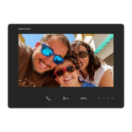 Hikvision DS-KH7300EY-WTE2 - Monitor Videocitofono IP 2 Fili per Interni Nero