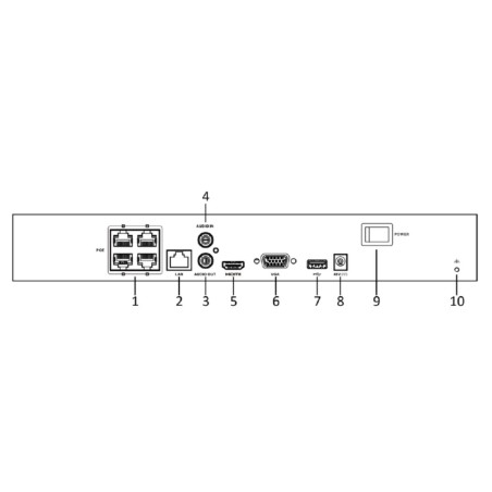 Hikvision HWN-4104MH-4P(STD)(D) - HiWatch 4-Channel PoE+ IP NVR