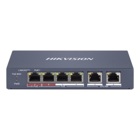 Hikvision DS-3E1106HP-EI - Switch POE a 4 porte