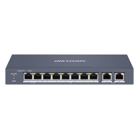 Hikvision DS-3E1310HP-EI - Switch POE a 8 porte