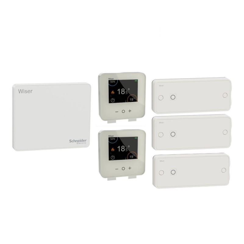 Schneider Wiser kit CCTFR6905G2 - connected thermostat pack for electric radiators Schneider Wiser kit CCTFR6905G2 - connected thermostat pack for electric radiators