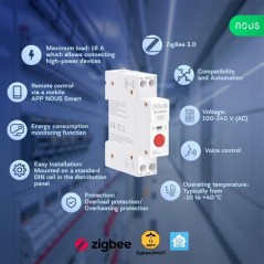 US D1Z - Aplicación de medición de potencia de riel DIN de 16 A del módulo Zigbee
