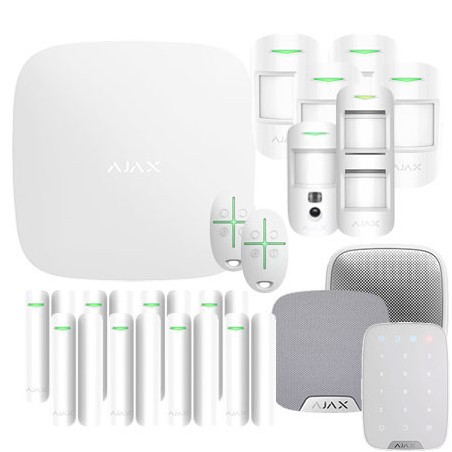 Kit Ajax 4 - Panel de alarma Hub 2 Plus y accesorios