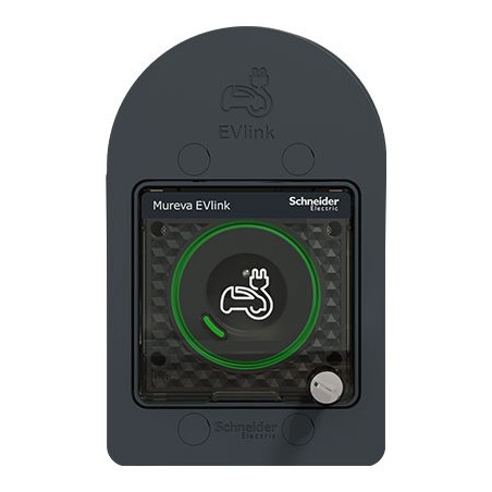 Schneider Electric MUR36015 - Zócalo de carga de vehículos eléctricos con llave Mureva EVlink 2P+T
