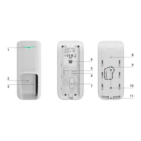 Ajax Curtain Outdoor - White Outdoor Curtain Detector