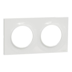 SCHNEIDER ELECTRIC S520704 - Odace plaque 2 postes horizontaux ou verticaux entraxe 71mm blanc