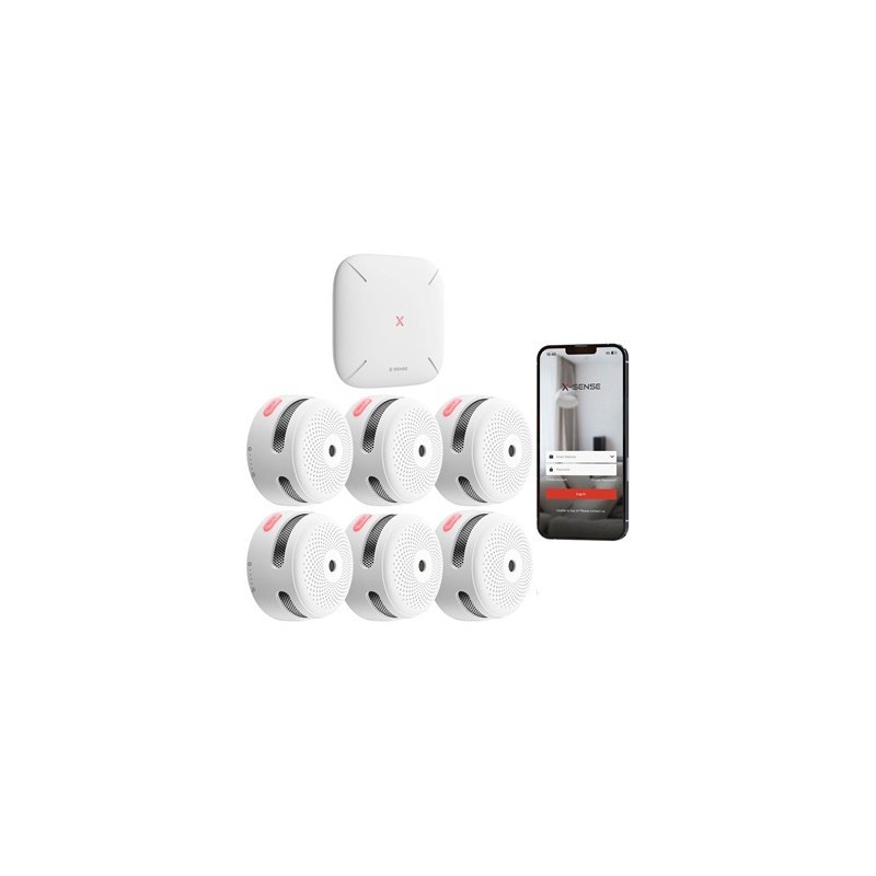 X-Sense FS61 - Kit de 6 détecteurs intelligents + 1 Hub de communication X-Sense FS61 - Kit de 6 détecteurs intelligents + 1 Hub de communication