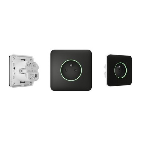 Ajax SOLOCOVER B Type E - Black plate for the OUTLETCORE Type E socket