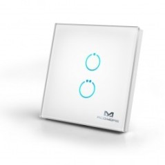 MCO Home MH-S412 - Interrupteur tactile en verre 2 boutons Z-WAVE
